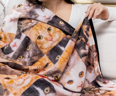 Foto 5 | Foto 5 | Manta Polar Toynk Cat Face Collage, 114 X 152 Cm - Venta Internacional.