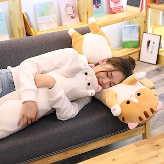 Foto 5 | Foto 5 | Almohada Corporal Larga De Felpa Oeonuas Cute Cat, 90 Cm, Naranja, Para Niños - Venta Internacional.
