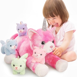 Foto 7 | Foto 7 | Animal De Peluche Morismos, Gato Unicornio Con Gatitos, Bebés, 60 Cm - Venta Internacional.