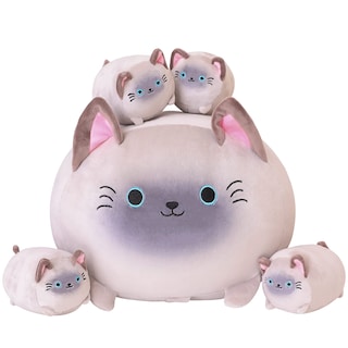 Foto 1 | Foto 1 | Peluche Sqeqe Para Gatos Siameses Con 4 Gatitos Blandos Para Niños - Venta Internacional.