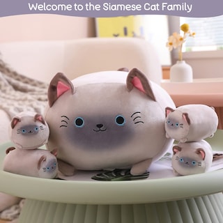 Foto 2 | Foto 2 | Peluche Sqeqe Para Gatos Siameses Con 4 Gatitos Blandos Para Niños - Venta Internacional.