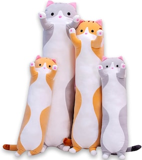 Foto 1 | Foto 1 | Almohada Corporal Larga De Felpa Oeonuas Cute Cat Para Niños Y Niñas, Color Gris - Venta Internacional.