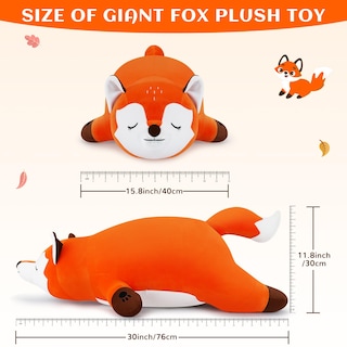 Foto 2 | Foto 2 | Almohada De Felpa Auspicious Beginning Giant Foxy De 30 Pulgadas, Color Naranja - Venta Internacional.
