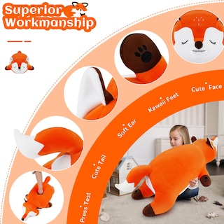Foto 3 | Foto 3 | Almohada De Felpa Auspicious Beginning Giant Foxy De 30 Pulgadas, Color Naranja - Venta Internacional.