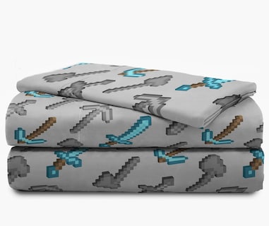 Foto 5 | Foto 5 | Juego De Sábanas Con Personajes Isométricos De Minecraft De Jay Franco, Gemelos - Venta Internacional.