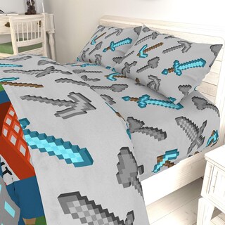 Foto 6 | Foto 6 | Juego De Sábanas Con Personajes Isométricos De Minecraft De Jay Franco, Gemelos - Venta Internacional.