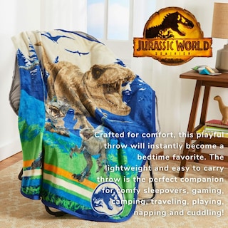 Foto 2 | Foto 2 | Throw Franco Jurassic World Dominion Rexy T-rex 100 X 125 Cm - Venta Internacional.
