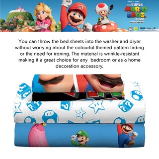 Foto 4 | Foto 4 | Set De Sábanas De La Película Franco The Super Mario Bros., Tamaño Completo - Venta Internacional.