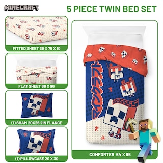 Foto 3 | Foto 3 | Set De Edredón Jay Franco Minecraft Creeper Twin, 5 Piezas - Venta Internacional.