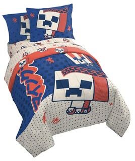 Foto 1 | Foto 1 | Juego De Ropa De Cama Jay Franco Minecraft Creeper, Tamaño Completo, 7 Piezas - Venta Internacional.
