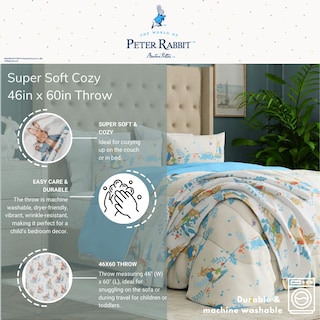 Foto 2 | Foto 2 | Throw Franco Peter Rabbit Book Easter Kids, 46 X 60 Pulgadas - Venta Internacional.