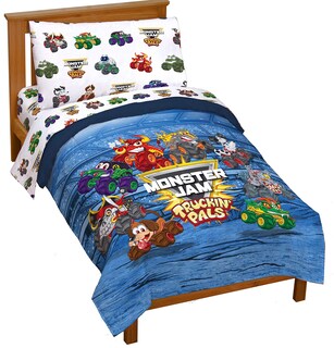 Foto 1 | Foto 1 | Juego De Cama Jay Franco Monster Jam Truckin' Pals Para Niños Pequeños, 4 Piezas - Venta Internacional.