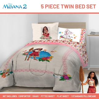 Foto 2 | Foto 2 | Juego De Edredón Jay Franco Disney Moana Twin, Ropa De Cama De 5 Piezas - Venta Internacional.