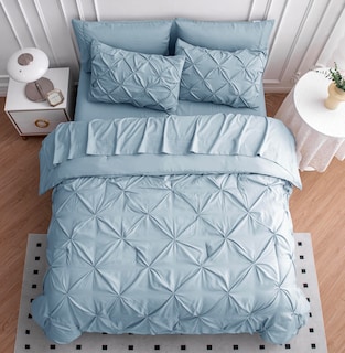 Foto 5 | Foto 5 | Juego De Edredón Lane Linen Para Cama Doble De 5 Piezas, Azul Francés - Venta Internacional.