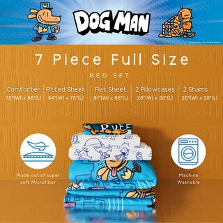 Foto 2 | Foto 2 | Juego De Ropa De Cama Franco Dog Man Supa Book Kids, Tamaño Completo, 7 Piezas - Venta Internacional.