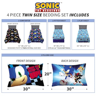 Foto 3 | Foto 3 | Juego De Edredón Y Sábanas Sonic The Hedgehog Anime, Tamaño Doble - Venta Internacional.