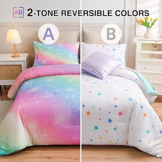 Foto 2 | Foto 2 | Juego De Cama A Nice Night Glitter Rainbow Queen Con Purpurina - Venta Internacional.