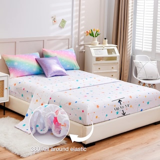 Foto 3 | Foto 3 | Juego De Cama A Nice Night Glitter Rainbow Queen Con Purpurina - Venta Internacional.