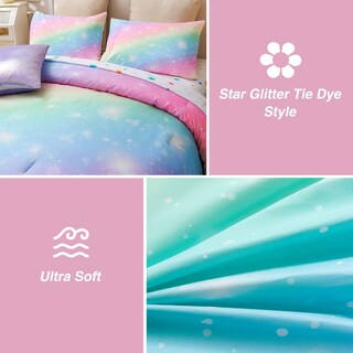 Foto 5 | Foto 5 | Juego De Cama A Nice Night Glitter Rainbow Queen Con Purpurina - Venta Internacional.