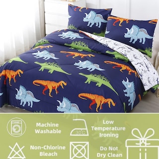 Foto 3 | Foto 3 | Juego de Edredón Rynghipy de Dinosaurios Azul Oscuro- Venta Internacional
