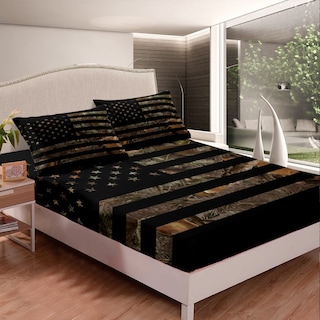 Foto 4 | Foto 4 | Juego De Ropa De Cama Erosebridal Con La Bandera Americana, Camuflaje, Tamaño King, 3 Unidades - Venta Internacional.