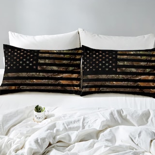 Foto 5 | Foto 5 | Juego De Ropa De Cama Erosebridal Con La Bandera Americana, Camuflaje, Tamaño King, 3 Unidades - Venta Internacional.