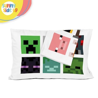 Foto 5 | Foto 5 | Funda De Almohada Sunny Side Up Minecraft Mobs & Animals, Paquete De 2 - Venta Internacional.