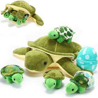 Foto 1 | Foto 1 | Set De Animales De Peluche Aoriher Turtle Con 3 Peluches Pequeños Y 2 Huevos - Venta Internacional.