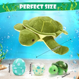 Foto 2 | Foto 2 | Set De Animales De Peluche Aoriher Turtle Con 3 Peluches Pequeños Y 2 Huevos - Venta Internacional.