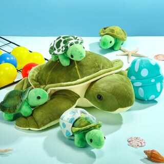 Foto 4 | Foto 4 | Set De Animales De Peluche Aoriher Turtle Con 3 Peluches Pequeños Y 2 Huevos - Venta Internacional.