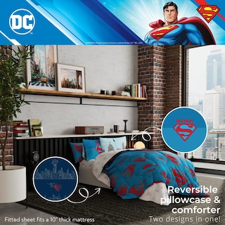 Foto 4 | Foto 4 | Juego De Ropa De Cama Franco Superman Dc Comics Para Niños, Tamaño Doble - Venta Internacional.