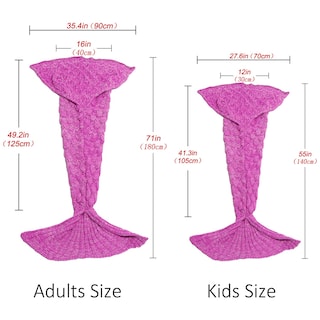 Foto 2 | Foto 2 | Manta De Ganchillo Amyhomie Con Forma De Cola De Sirena Para Niños Y Adultos - Venta Internacional.