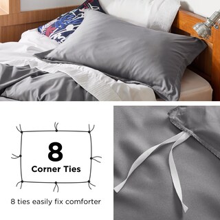 Foto 6 | Foto 6 | Juego De Fundas De Edredón Bedsure Para 1 O 2 Camas Individuales, Tamaño Xl, 2 Piezas, Color Gris - Venta Internacional.