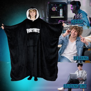 Foto 3 | Foto 3 | Fortnite Blanket Hoodie For Boys Teens 14+ Wearable Blanket Fleece Extra Long (black Long Teens 14+) - Venta Internacional.