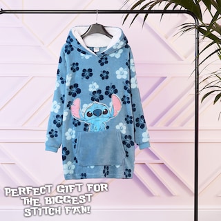 Foto 2 | Foto 2 | Manta con Capucha Disney Stitch Azul - Venta Internacional