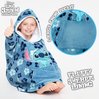 Foto 4 | Foto 4 | Manta con Capucha Disney Stitch Azul - Venta Internacional