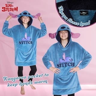 Foto 5 | Foto 5 | Manta con Capucha Disney Stitch de Forro Polar Azul - Venta Internacional