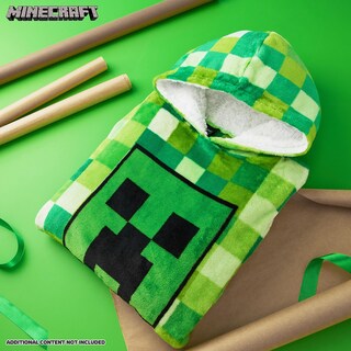 Foto 2 | Foto 2 | Manta Con Capucha Minecraft, Forro Polar Para Niños Y Adolescentes, Color Verde - Venta Internacional.