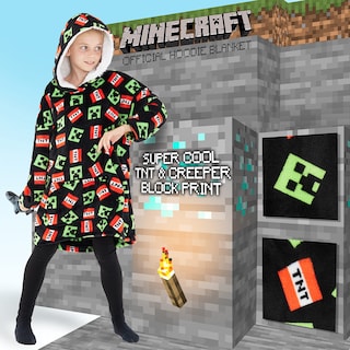 Foto 2 | Foto 2 | Manta Con Capucha De Forro Polar Minecraft Para Niños Y Adolescentes - Venta Internacional.