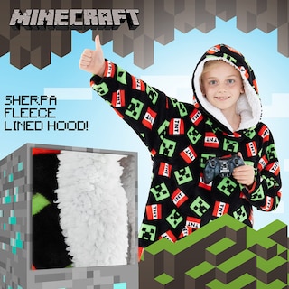 Foto 4 | Foto 4 | Manta Con Capucha De Forro Polar Minecraft Para Niños Y Adolescentes - Venta Internacional.
