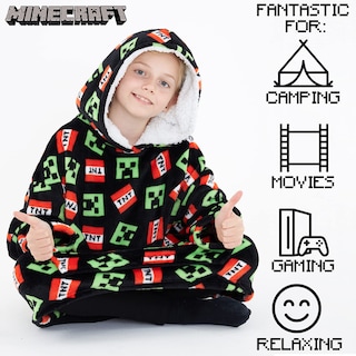 Foto 5 | Foto 5 | Manta Con Capucha De Forro Polar Minecraft Para Niños Y Adolescentes - Venta Internacional.