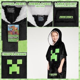 Foto 4 | Foto 4 | Manta Con Capucha De Forro Polar Minecraft Para Niños Y Adolescentes - Venta Internacional.