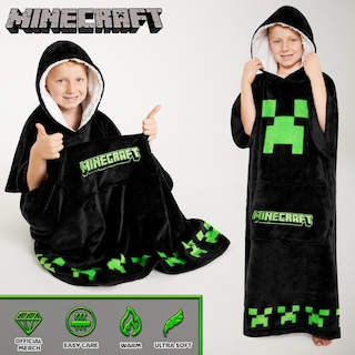 Foto 5 | Foto 5 | Manta Con Capucha De Forro Polar Minecraft Para Niños Y Adolescentes - Venta Internacional.