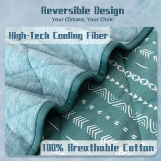 Foto 6 | Foto 6 | Manta Refrescante Downcool Reversible Verde 150x180 Cm - Venta Internacional.