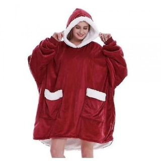 Foto 1 | Foto 1 | Manta Huoguo Para Mujer Cálida Casual Con Capucha Para El Hogar Roja - Venta Internacional.