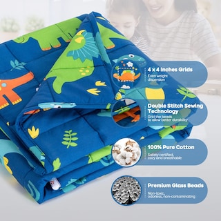 Foto 5 | Foto 5 | Almohadilla Pesada De Algodón Sivio 1 Kg Diseño De Dinosaurio Azul 19 X 21 Cm - Venta Internacional.