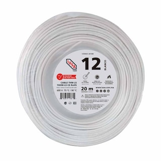 Foto 1 | Foto 1 | Cable Thhw-ls Rohs Calibre 12 Awg Blanco 20m