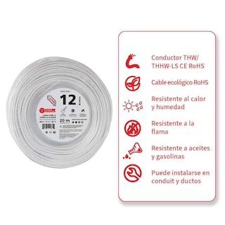 Foto 3 | Foto 3 | Cable Thhw-ls Rohs Calibre 12 Awg Blanco 20m