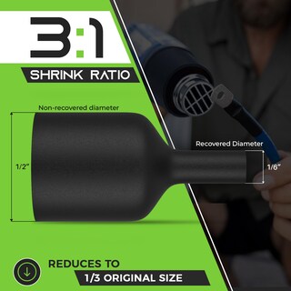 Foto 2 | Foto 2 | Tubo Termorretráctil Gearit De 1/2 Pulgada, Relación 3:1, Rollo De 15 M, Negro - Venta Internacional.