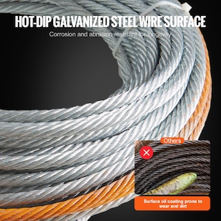 Foto 3 | Foto 3 | Cable De Cabrestante Vevor De Acero Galvanizado, 9,5 Mm X 15 M, 6.895 Kg - Venta Internacional.